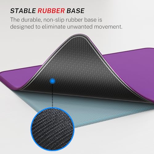 MROCO Mouse Pad [30% Larger] with Anti-Fray Stitched Edges, Premium-Textured Waterproof Surface, Non-Slip Rubber Base, Computer & Gaming Mouse Mat for Laptop, Office & Home, 8.5 x 11 in, Violet Purple - Image 4