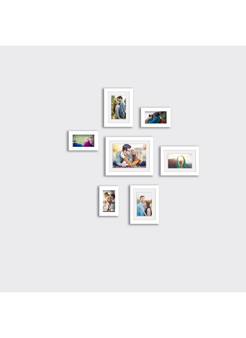 Art Street Art Street Set of 7 White Photo Frame for Home Décor Living Room Wall Decoration (Size - 4X6, 6X8, 8X10 Inches)  - Image 1