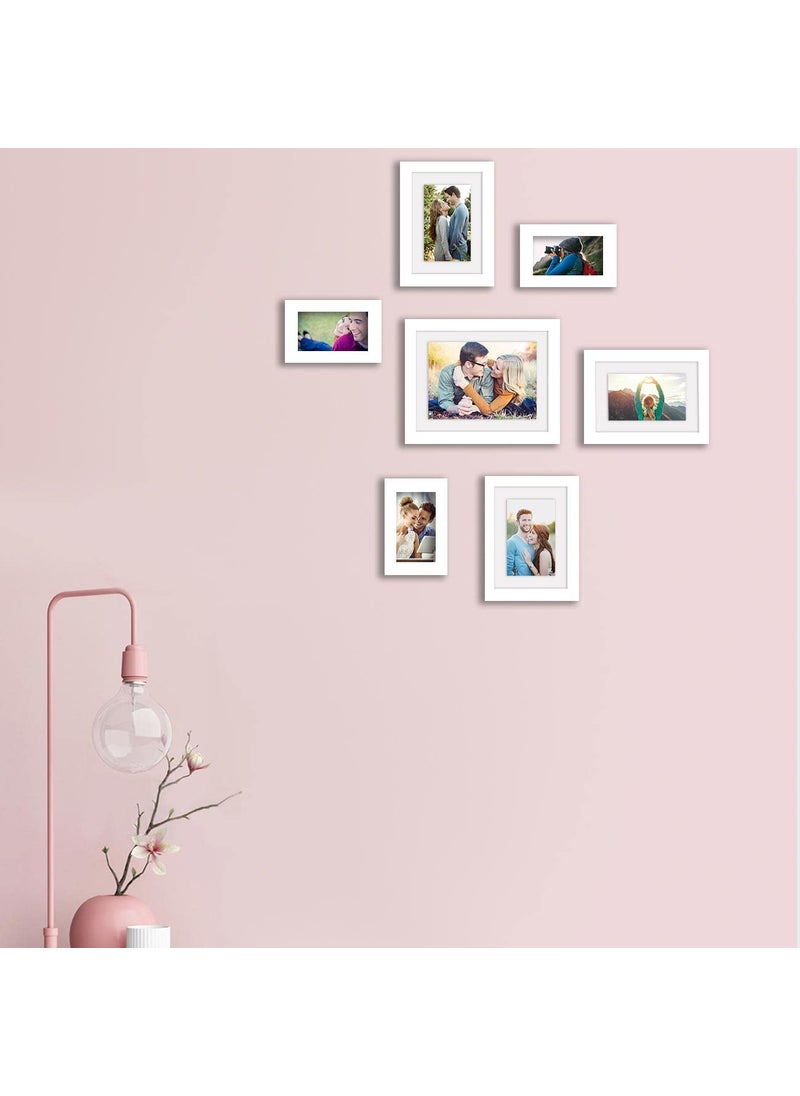 Art Street Art Street Set of 7 White Photo Frame for Home Décor Living Room Wall Decoration (Size - 4X6, 6X8, 8X10 Inches)  - Image 3