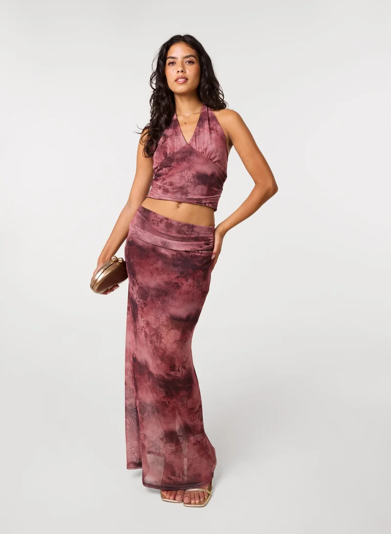 Pink Vanilla Moody Mesh Halter Top