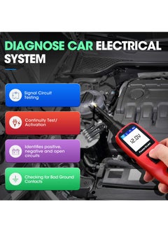 KASTWAVE جهاز اختبار دائرة السيارات، مجموعة مسبار دائرة الطاقة، مرحل رقمي متعدد وأداة مقاومة الصمام الثنائي، لاختبار الجهد الكهربي لدورة عمل التردد، مكون التنشيط، مع كابل بطول 20 قدمًا  - Image 5