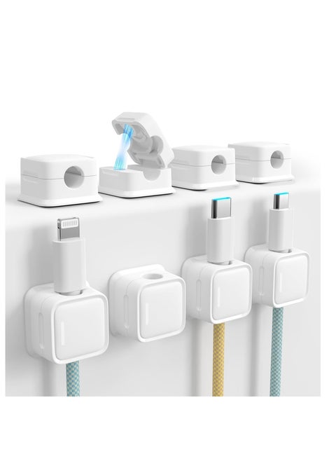 Magnetic Cord Organizer Set, Strong Adhesive and Easy to Open, Organize Charging Cables in Neat Arrangement, Perfect for Office, Home, Car, Bedside Table, Practical Cord Management Solution (6)
