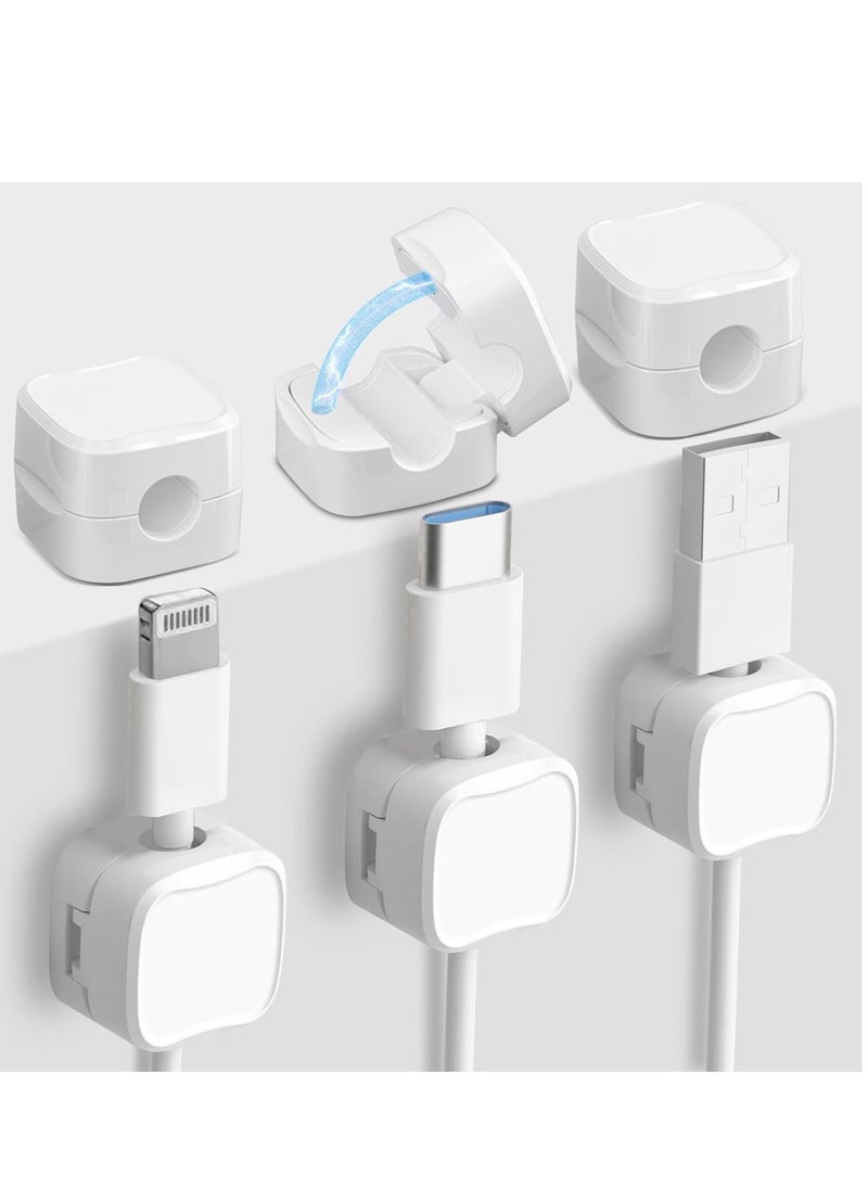 Magnetic Cord Organizer Set, Strong Adhesive and Easy to Open, Organize Charging Cables in Neat Arrangement, Perfect for Office, Home, Car, Bedside Table, Practical Cord Management Solution (6)