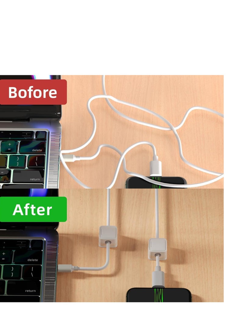 Magnetic Cord Organizer Set, Strong Adhesive and Easy to Open, Organize Charging Cables in Neat Arrangement, Perfect for Office, Home, Car, Bedside Table, Practical Cord Management Solution (6)