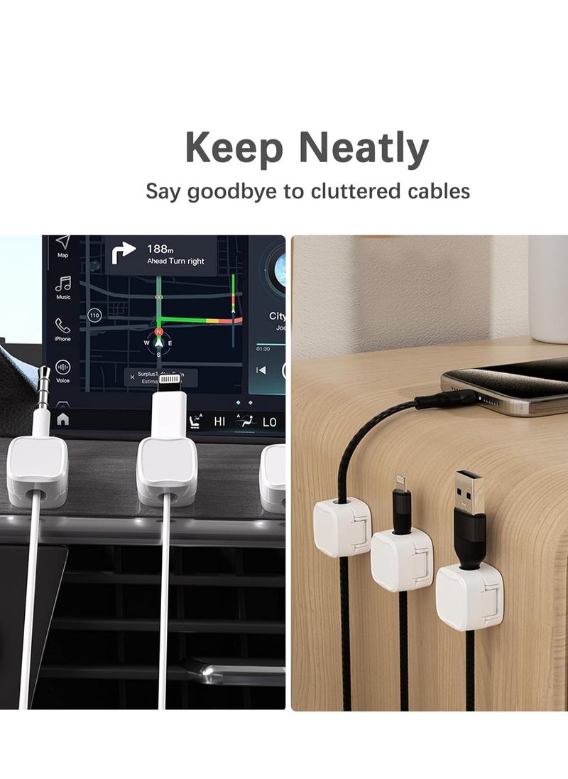 Magnetic Cord Organizer Set, Strong Adhesive and Easy to Open, Organize Charging Cables in Neat Arrangement, Perfect for Office, Home, Car, Bedside Table, Practical Cord Management Solution (6)