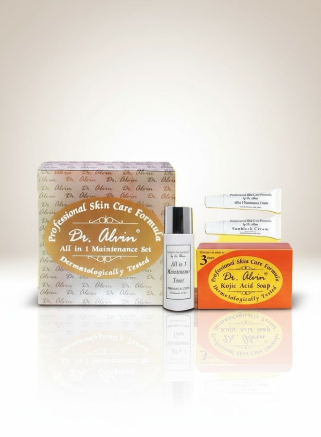 Dr. Alvin All in 1 Maintenance Set Whitening Anti Acne Skin Renewal Facial Kit - Image 2
