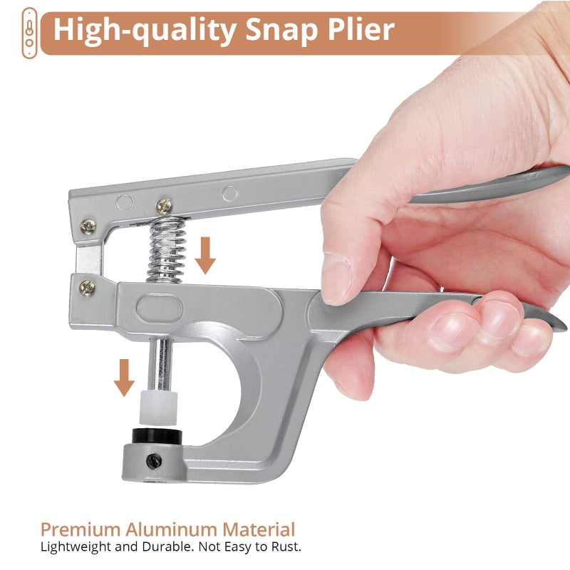 Kamtop Snaps and Snap Pliers Set, 120 Sets T5 Plastic Snap Buttons White, Snap Fasteners Press Pliers Snaps Starter Kit Setter Tool for Clothes Sewing Bibs Rain Coat DIY Crafting - Image 5