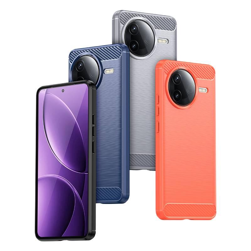 MS Silicone Protective Case for Redmi Note 14 with Shockproof and Drop Protection plus Shockproof plus Full Coverage plus Carbon Fiber Texture in Cyan - Image 3