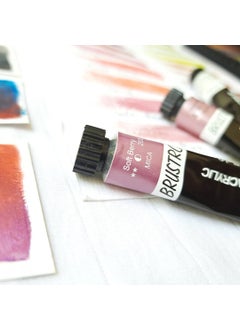 BRUSTRO BRUSTRO Artists Metallic Acrylic Paint Set of 24x12ml | Ideal for Paper, Canvas, Water-Based Colours, Non-Toxic, Inter-mixable Colors, Crafters, Fine Art Students and Professionals  - Image 5