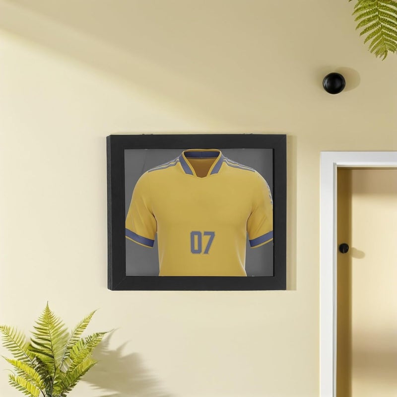 Homoyoyo Jersey Display Frame Case for Football Soccer Basketball Baseball Shirts, 11x14 Black Wood Shadow Box with Front Glass, Sports Memorabilia Display for Home and Office - Image 5
