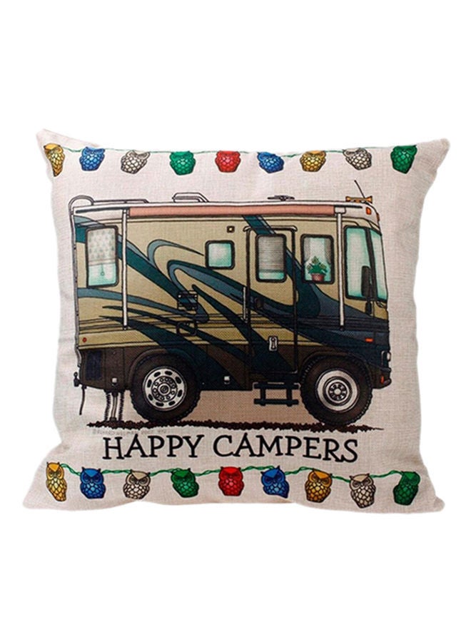 NIBEMINENT Happy Campers Throw Pillow Cover Multicolour 45x45centimeter
