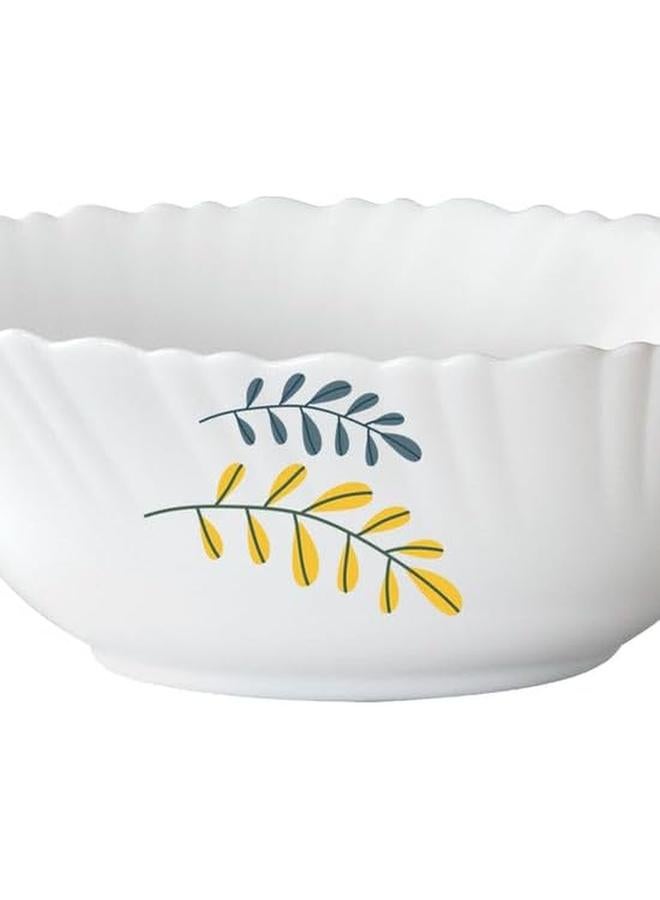 بريتيش شيف طقم أواني عشاء مكون من 15 قطعة من أوبالوير، آمن للاستخدام في الميكروويف وغسالة الأطباق، طقم أواني طعام نيفا مع 4 أطباق كاملة و4 أطباق جانبية و4 أوعية خضروات ووعاء تقديم وملعقتين باللون الأبيض - Image 3