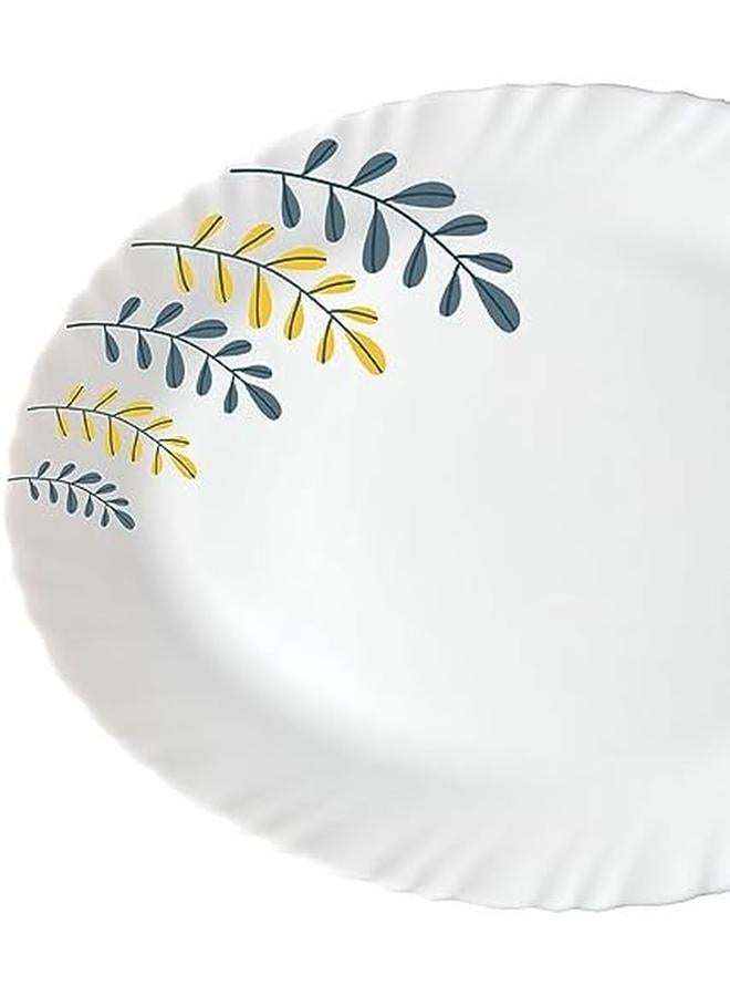 بريتيش شيف طقم أواني عشاء مكون من 15 قطعة من أوبالوير، آمن للاستخدام في الميكروويف وغسالة الأطباق، طقم أواني طعام نيفا مع 4 أطباق كاملة و4 أطباق جانبية و4 أوعية خضروات ووعاء تقديم وملعقتين باللون الأبيض - Image 2