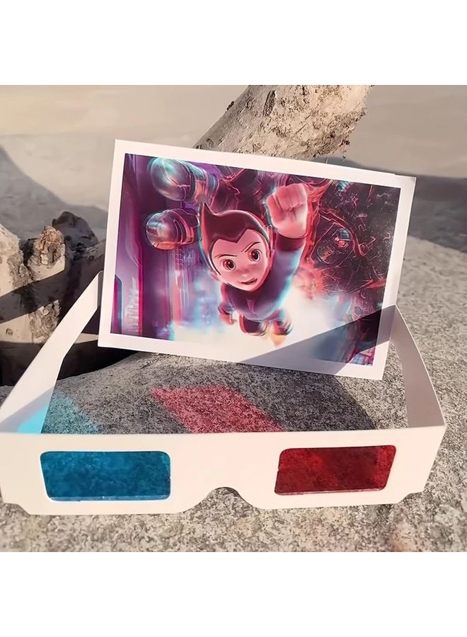 10 Pcs Universal Paper 3D Glasses Red Blue Stereo Movie Video Experience For Home Theater - Image 4