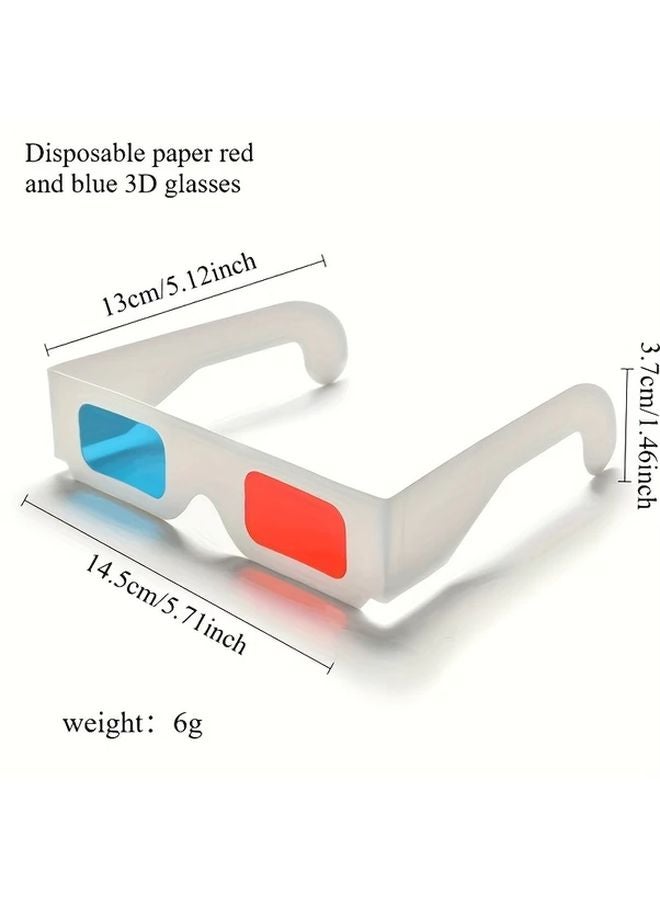 10 Pcs Universal Paper 3D Glasses Red Blue Stereo Movie Video Experience For Home Theater - Image 3