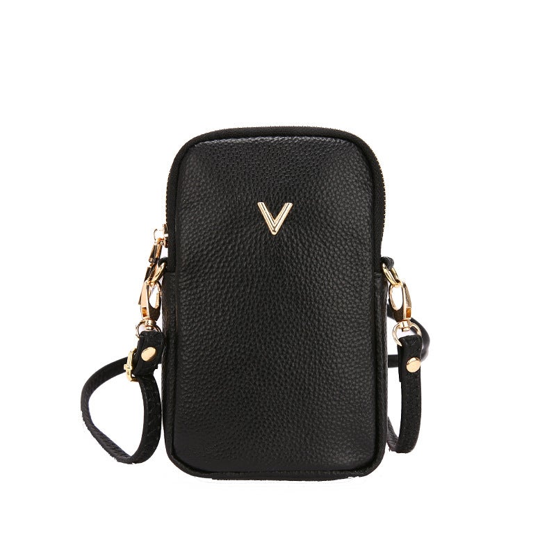 Mobile Phone Bag Female Old Flower Crossbody Small Bag 2021 New Internet Red Bag Cowhide Shoulder Bag Key Bag - Image 1