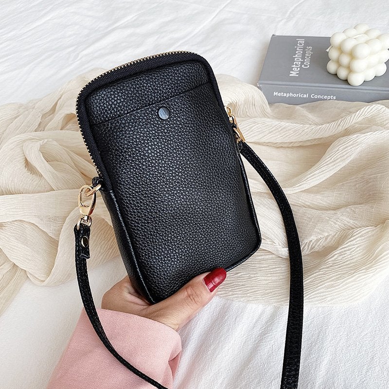 Mobile Phone Bag Female Old Flower Crossbody Small Bag 2021 New Internet Red Bag Cowhide Shoulder Bag Key Bag - Image 5