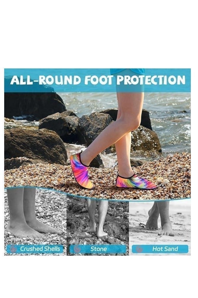 رونق حذاء سباحة مائي للأطفال بخامة مرنة ومريحة، بتصميم جذاب، مثالي لحماية القدمين من الرمل والأسطح الزلقة على الشاطئ وحول حمام السباحة، مقاس 28, 29._ حذاء مائي ـ جزمه مائيه - حذاء رياضي مائي_ أدوات سباحه ـ اكسسوارات سباحه ـ العاب مائيه ـ مستلزمات سباحه - Image 2