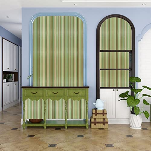 Elton DIY Wall Paper/Wall Sticker Economical Self Adhesive Modern Stylish Highlighter Living Room Bed Room Decoration Interior Exterior Easily Removable Furniture Make Over Shelf Liner Stair Raiser Cabinet Almirah Geometric Green Lines(45x500cm) - Image 4