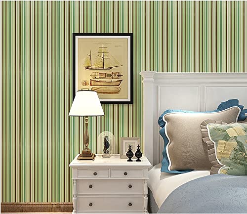 Elton DIY Wall Paper/Wall Sticker Economical Self Adhesive Modern Stylish Highlighter Living Room Bed Room Decoration Interior Exterior Easily Removable Furniture Make Over Shelf Liner Stair Raiser Cabinet Almirah Geometric Green Lines(45x500cm) - Image 2