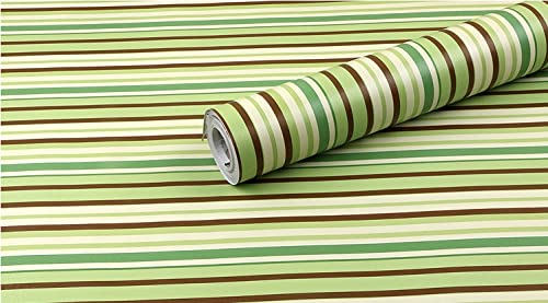 Elton DIY Wall Paper/Wall Sticker Economical Self Adhesive Modern Stylish Highlighter Living Room Bed Room Decoration Interior Exterior Easily Removable Furniture Make Over Shelf Liner Stair Raiser Cabinet Almirah Geometric Green Lines(45x500cm) - Image 3