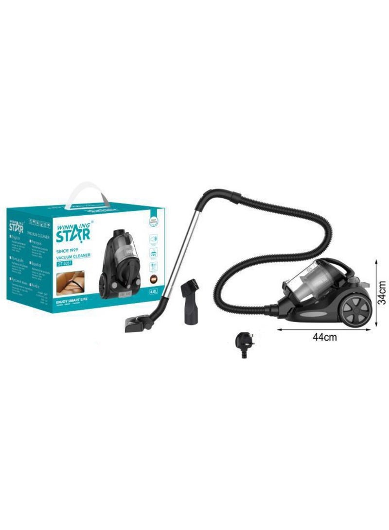 WINNING STAR Horizontal Vacuum Cleaner - 2000W powerful suction, 4 liter capacity.apacity, Red & Dark Grey-Gray - Image 1