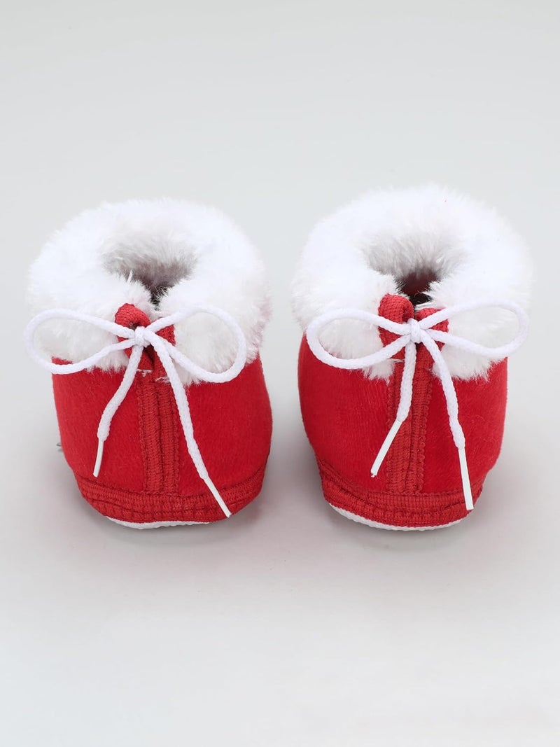 PureSole Baby Booties for Boys & Girls – Soft Plush Warm Indoor Crib Shoes with 'I Love Mom & Dad' Print – Non-Slip Sole – Infant First Walkers (6–12 Months) - Image 4