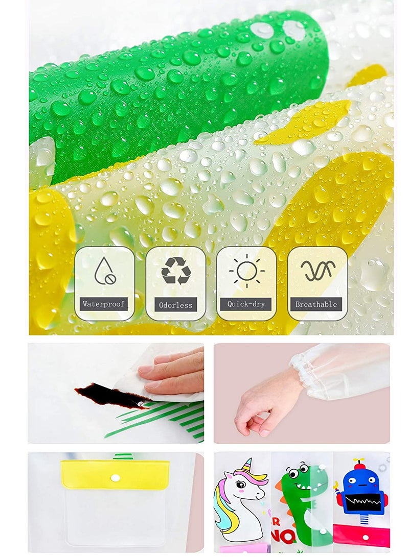 KASTWAVE Boys Girls Hooded Rain Poncho Durable Reusable Kids Raincoat Kindergarten Student Rainwear EVA Transparent Kids Cartoon Raincoat  - Image 2