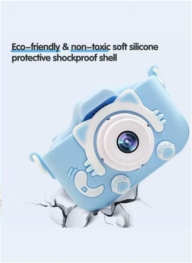 JAJEEK Kids Digital Camera for Boys & Girls – HD Video Recording, Photo Filters, 5 Built-in Games | Ideal Birthday, Christmas & Halloween Gift for Children | Rechargeable Toy Camera with Fun Effects & Blue Design - Image 2