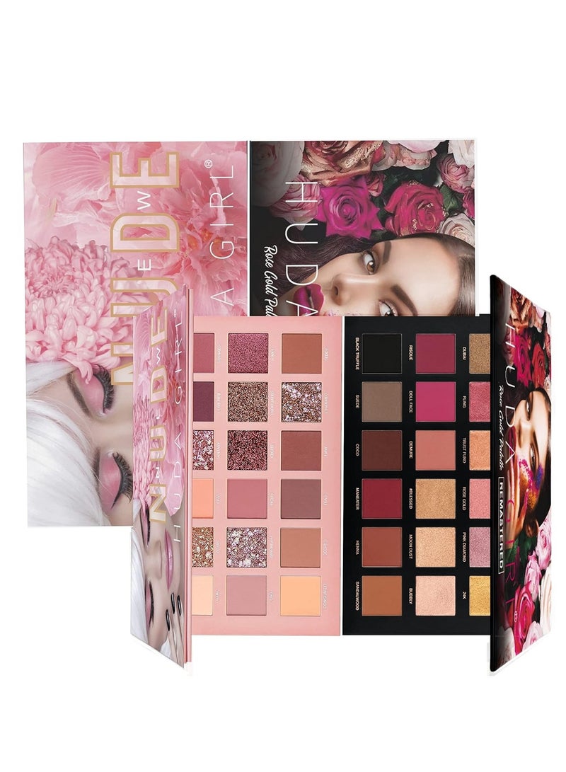 HUDA GIRL HUDA GIRL Beauty Rose Gold Remastered 36 Matte FinishesIncludes Black Eyeshadow - Image 1