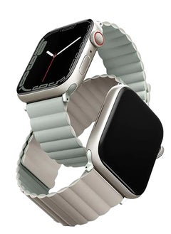Uniq 45/42/44/49mm Reversible Apple Watch Strap, UNIQ Revix Moss GreenTan  - Image 2