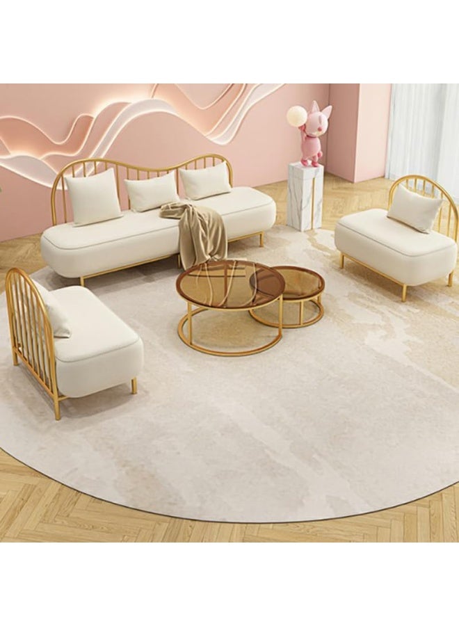 Comfynest Glam Faux Leather White Sofa With Foam Cushions And Wood Frame - Image 2