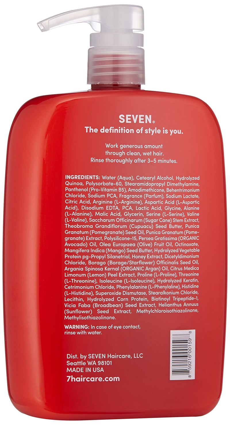 SEVEN Rinzu COLOR Conditioner Hair Care for Color-Treated Hair, Sulfate Free, Moisturizes, Extends Color Retention with Argan Oil, Pro Vitamin B5, Sunflower Seed for Men & Women, Made in USA, 32 oz. - Image 1