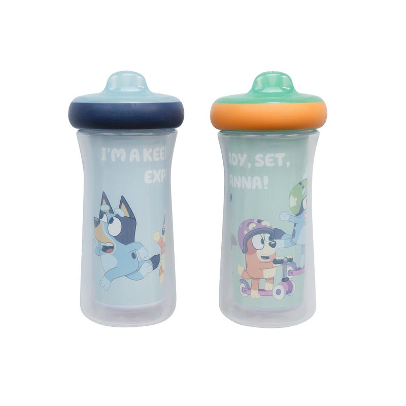 The First Years Bluey Insulated Sippy Cups - Dishwasher Safe Spill Proof Toddler Cups - Ages 12 Months and Up - 9 Ounces - 2 Count - Image 1