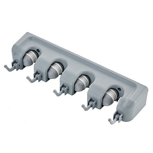MURTISIDDH Mop and Broom Holder Multipurpose Wall Mounted Organizer Storage Hooks Ideal Broom Hanger for Kitchen Garden and Garage 4 Position 5 Hooks