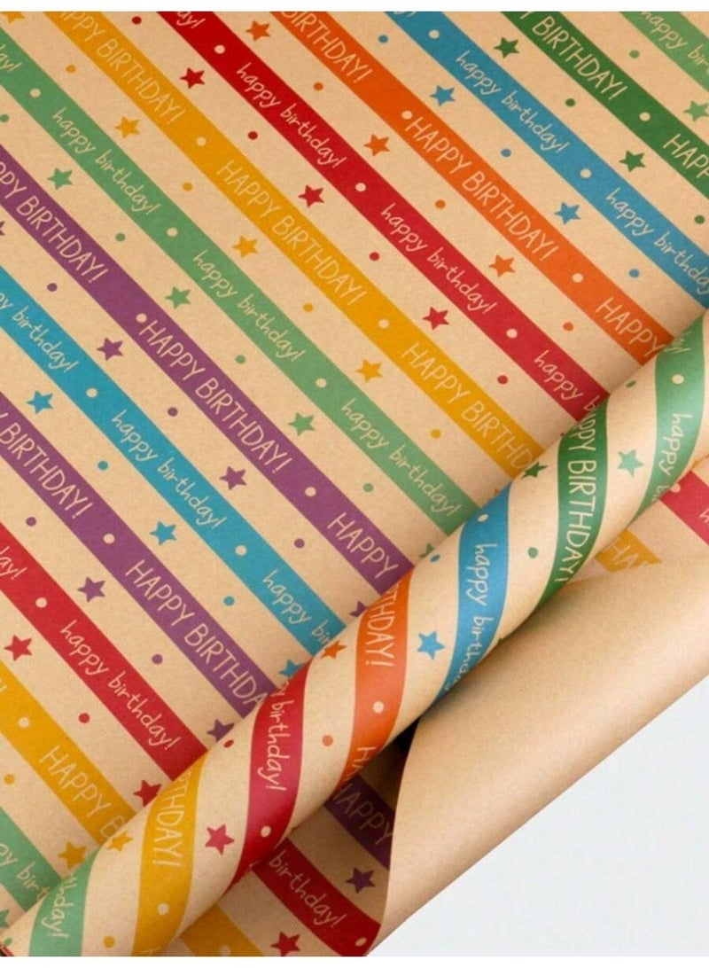 Kandid 6pcs Birthday Colorful Wrapping Paper – Solid Color Elegant Gift Wrap for Birthdays, Weddings & Christmas (Colorful) - Image 4