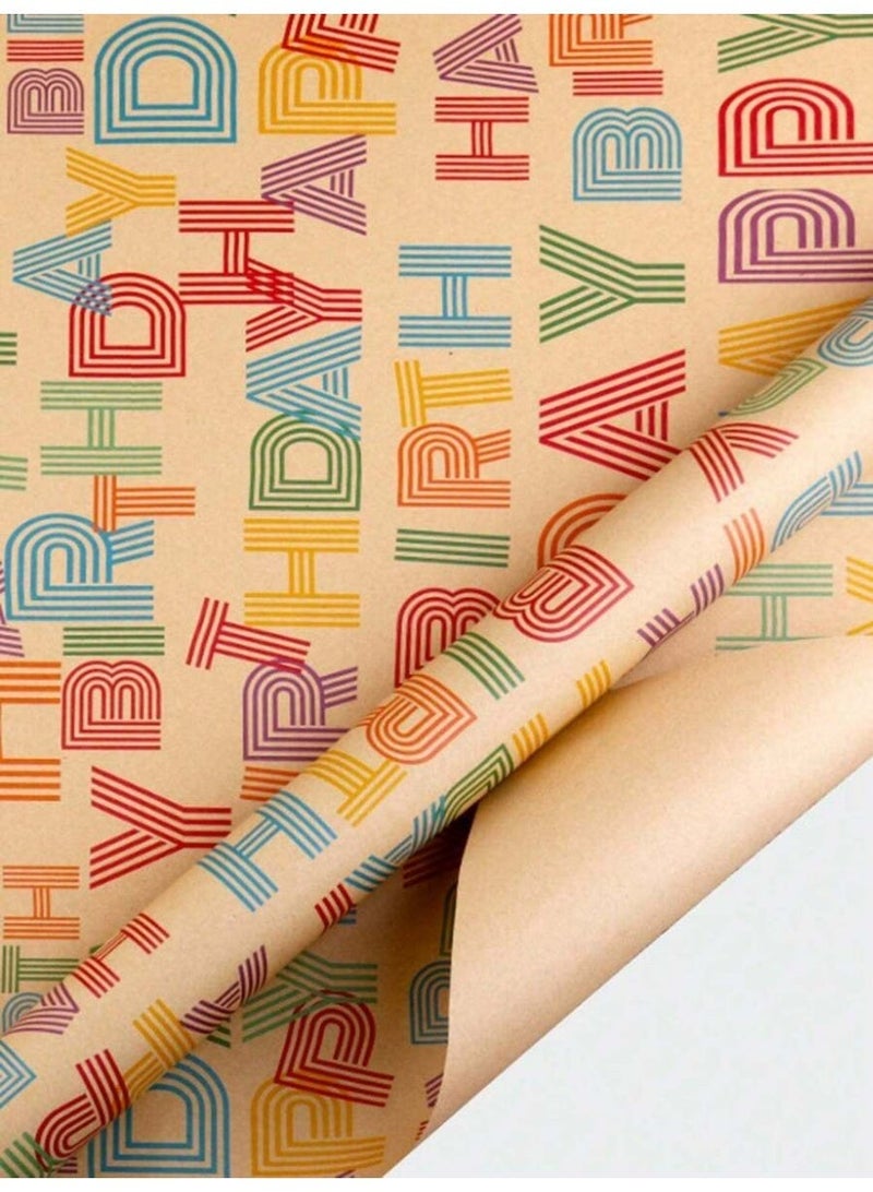 Kandid 6pcs Birthday Colorful Wrapping Paper – Solid Color Elegant Gift Wrap for Birthdays, Weddings & Christmas (Colorful) - Image 5