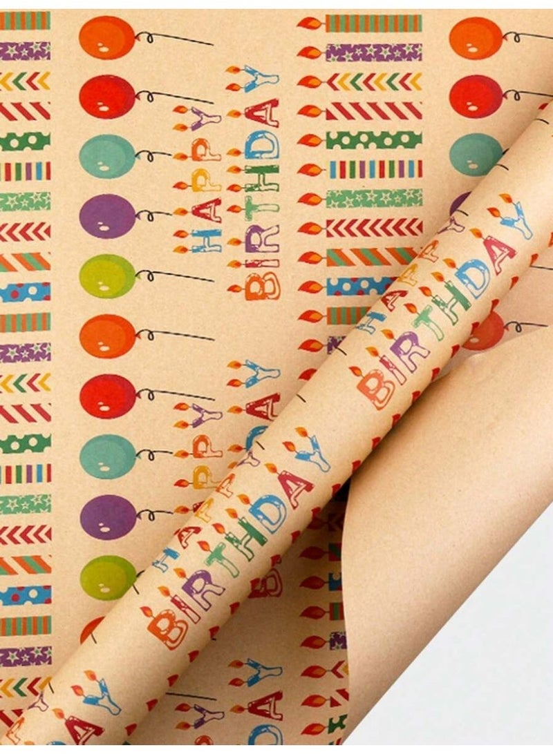 Kandid 6pcs Birthday Colorful Wrapping Paper – Solid Color Elegant Gift Wrap for Birthdays, Weddings & Christmas (Colorful) - Image 3