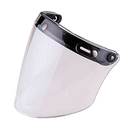 VCOROS Universal 3Snap Flip Up Visor Shield Lens for Retro Open Face Motorcycle Helmet Clear