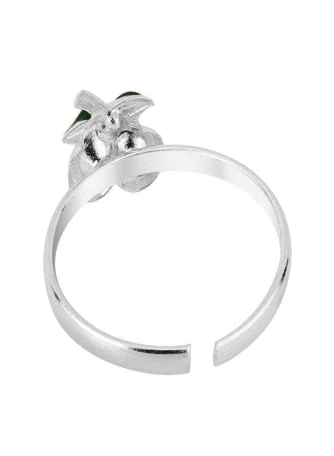 ايرافيدا خاتم إصبع القدم أو الخنصر من الفضة الإسترليني عيار 925 مرصع بحجر الزركونيا المكعب الأحمر من إيرافيدا سوبلايم تشيري | خاتم إصبع قدم قابل للتعديل من الفضة الإسترليني - Image 3