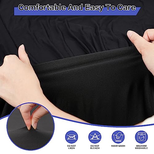 GFCC 3 Foot (36") Black Spandex Fitted Stretchable Round Stretch Tablecloth Table Covers - Image 4