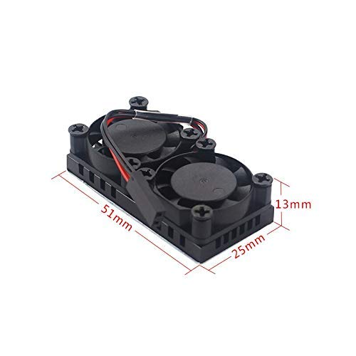 REES52 Raspberry Pi 4 Dual Fan with Heatsink Cooling System Double Cooling Fan Cooler Radiator Suitable for Raspberry Pi 4B 3 3B Plus - Image 5