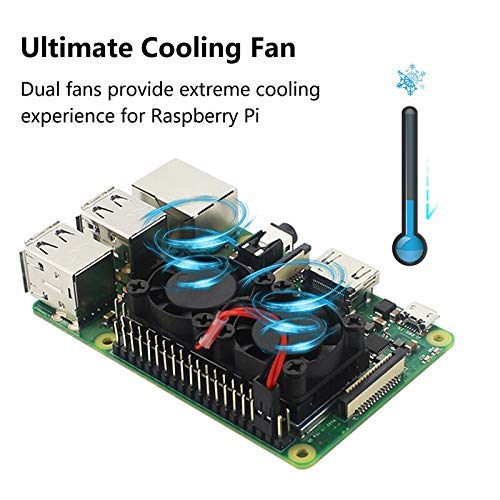 REES52 Raspberry Pi 4 Dual Fan with Heatsink Cooling System Double Cooling Fan Cooler Radiator Suitable for Raspberry Pi 4B 3 3B Plus - Image 2