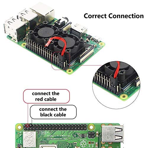REES52 Raspberry Pi 4 Dual Fan with Heatsink Cooling System Double Cooling Fan Cooler Radiator Suitable for Raspberry Pi 4B 3 3B Plus - Image 3