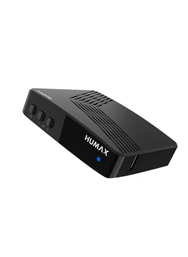Humax - F1-Mini+ HD Digital Satellite Receiver, Compact and High-Performance Satellite TV Receiver, Supports Full HD, Multi-Channel Access – F1 MINI Plus Black - Image 1