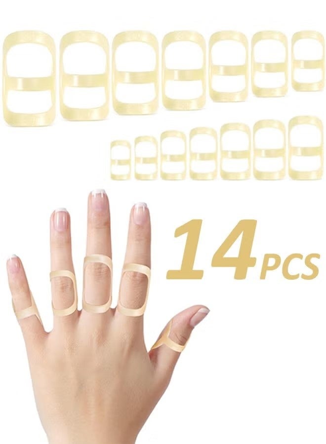 14PCS Finger Splints Set Oval Finger Brace for Trigger Finger Mallet Finger Arthritis Support, Adjustable Finger Straightener Support Kit - Image 1