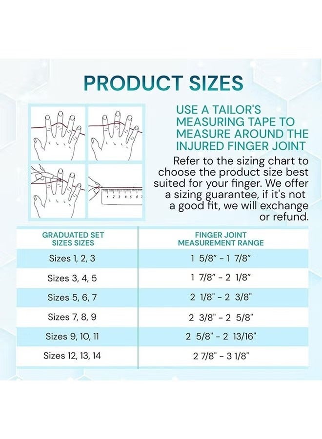 14PCS Finger Splints Set Oval Finger Brace for Trigger Finger Mallet Finger Arthritis Support, Adjustable Finger Straightener Support Kit - Image 3