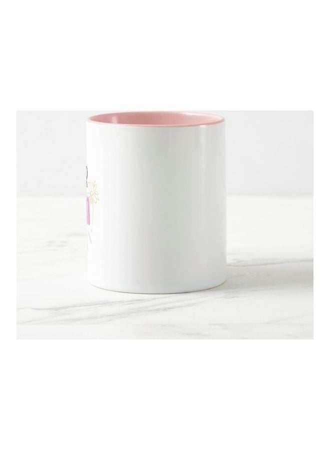 Phone Planet Super Mom Design Printed Mug White/Pink - Image 2