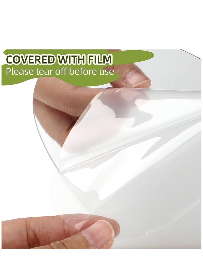 Captaintech Irregular Aesthetic Vanity Frameless Heart Mirror Concise Style Room Décor Desktop Frameless Mirror Acrylic Mirrors with Wooden Stand and Cute Stickers for Bedroom Living Room - Image 5