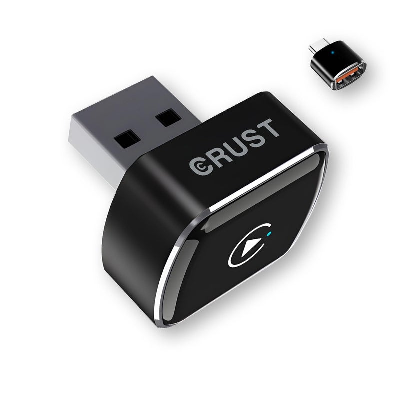CRUST AutoLink W30 Wireless CarPlay & Android Auto Adapter Receiver | Wired to Wireless | BT 5.4 + Dual-Band Wi-Fi | Metal Body | for Cars with OEM Wired CarPlay/Android Auto | Car Accessories 2025 - Image 1